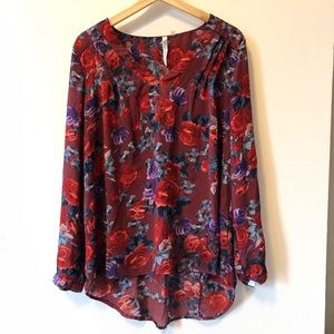 New York collection floral blouse size large